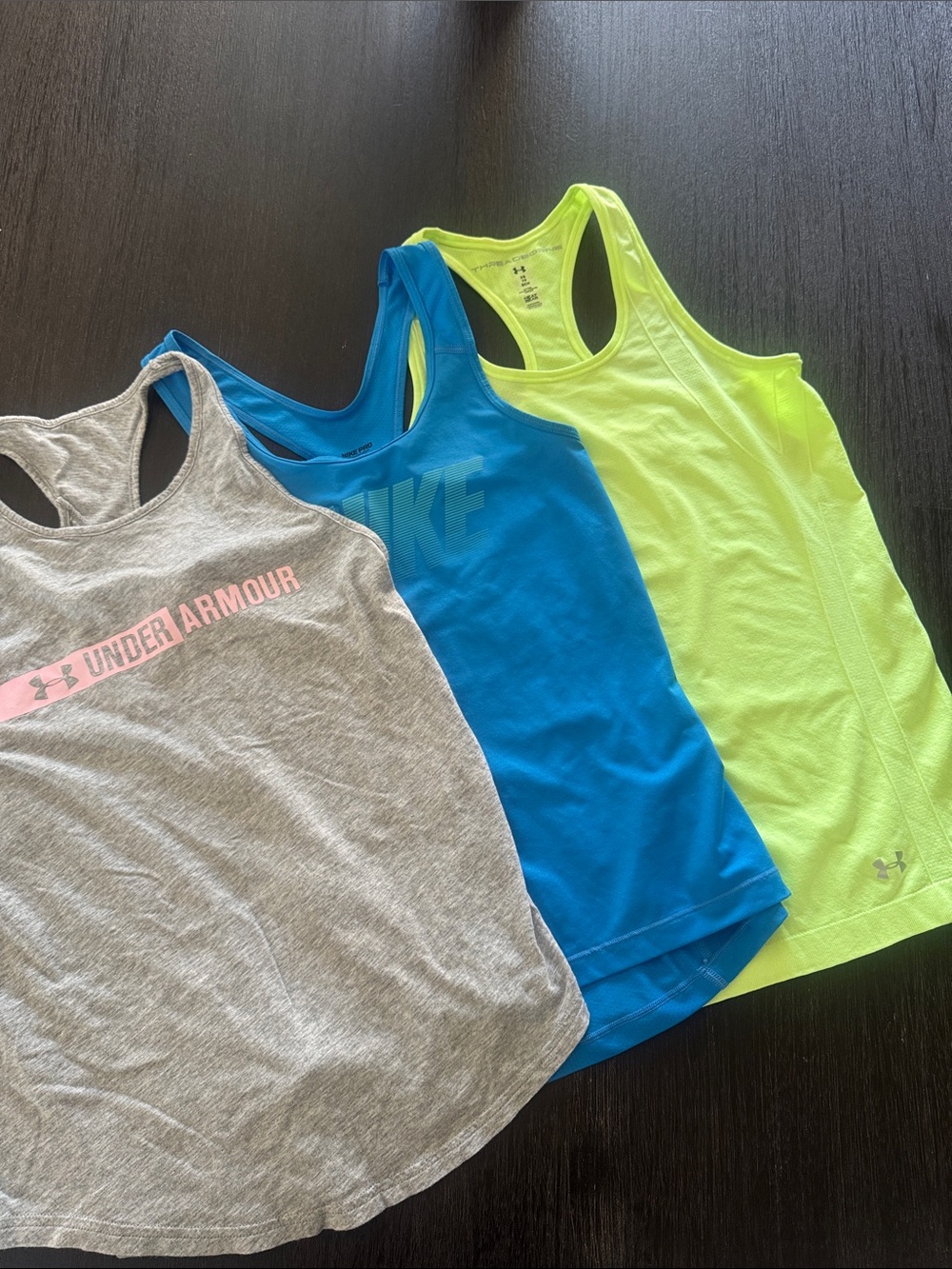 Under Armour Womens’ Tank Tops - Gray, Blue, Neon Yellow